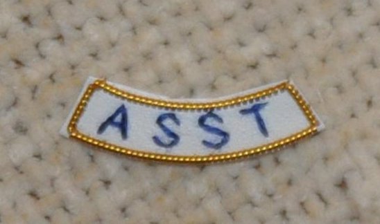 Provincial Apron Badge Appendage - UNDRESS - "ASST" - Click Image to Close